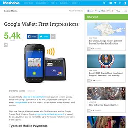 Google Wallet: First Impressions
