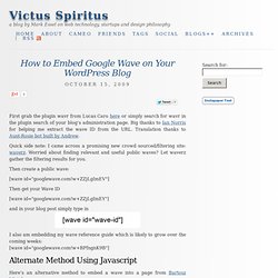 How to Embed Google Wave on Your Wordpress Blog