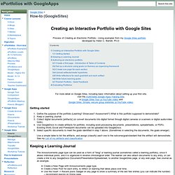 How-to (GoogleSites) - ePortfolios with GoogleApps