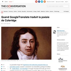Quand GoogleTranslate traduit la poésie de Coleridge