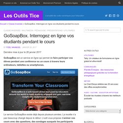 GoSoapBox. Interrogez en ligne vos étudiants pendant le cours