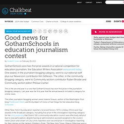 Good news for GothamSchools in education journalism contest