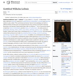 Gottfried Wilhelm Leibniz