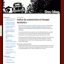 Indice de satisfaction et Google Analytics