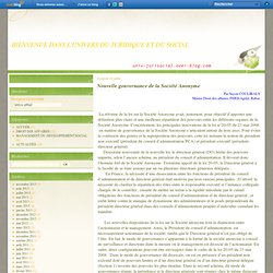 Nouvelle gouvernance de la Société Anonyme - Le blog de univ-jurisocial.over-blog.com