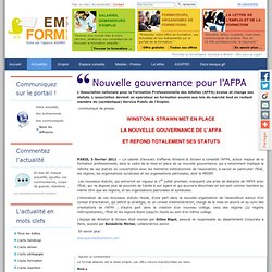 Nouvelle gouvernance pour l'AFPA — L'actualité de la formation professionnelle des adultes en Bretagne et Pays de la Loire