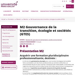 M2 Gouvernance de la transition, écologie et sociétés (GTES)