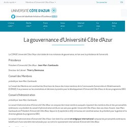 La gouvernance d’Université Côte d’Azur