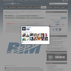 BlackBerry - Le gouvernement indien a commencé l'interception des communications