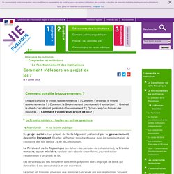 Comment s'élabore un projet de loi ?  - Comment travaille le gouvernement