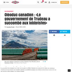 Oléoduc canadien : «Le gouvernement de Trudeau a succombé aux lobbyistes»
