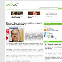 Siliana : le Gouvernement prendra-t-il au sérieux les remontrances de Marzouki ?