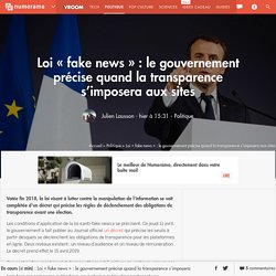Loi « fake news » : le gouvernement précise quand la transparence s'imposera aux sites