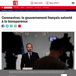 Coronavirus: le gouvernement français exhorté à la transparence