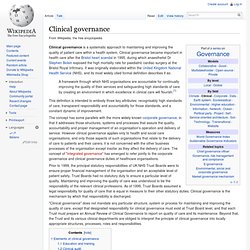 Clinical governance