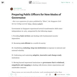 Preparing Public Officers for New Modes of Governance — Public Innovators’ Network