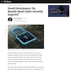 Good Governance: Do Boards Need Cyber Security Experts?
