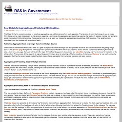 RSS in Government: Four Models for Aggregating and Publishing RSS Headlines