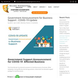 Government Announcement for Business Support : COVID-19 Update