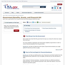 Government Benefits, Grants, and Financial Aid for Citizens