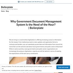 Why Government Document Management System Is the Need of the Hour?