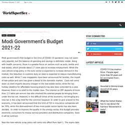 Modi Government's Budget 2021-22