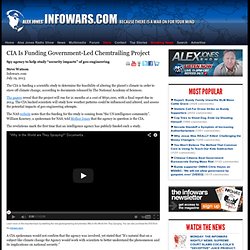 » CIA Is Funding Government-Led Chemtrailing Project Alex Jones