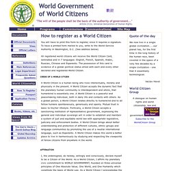 reg - World Government of World Citizens - Welcome