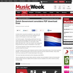 Dutch Government considers P2P download fines
