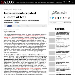 Government-created climate of fear - Glenn Greenwald