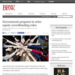 Government prepares to relax equity crowdfunding rules