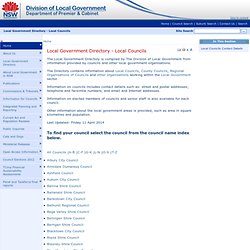 Local Government Directory - Local Councils - Division of Local Government