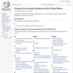 Category:Government databases in the United States