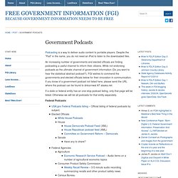 Government Podcasts