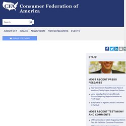 CONSUMERFED 17/10/17 New Government Report Reveals Flaws in Meat and Poultry Import Inspection System Consumer Groups Want FSIS to Fix its Process for Verifying Compliance with U.S. Standards before Opening Border Further
