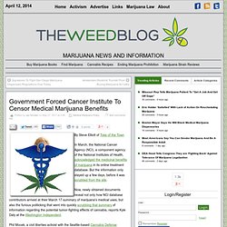 Government Forced Cancer Institute To Censor Medical Marijuana Benefits