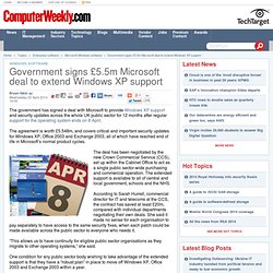 Government signs £5.5m Microsoft deal to extend Windows XP support