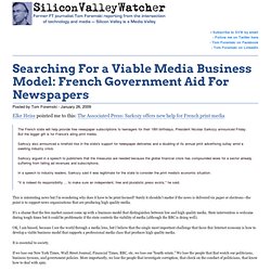 Searching For a Viable Media Business Model: French Government A