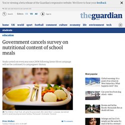 Government cancels survey on nutritional content of school meals