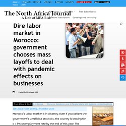 Dire labor market in Morocco: government chooses mass layoffs to deal with pandemic effects on businesses