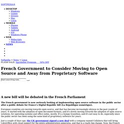 French Government to Consider Moving to Open Source and Away from Proprietary Software