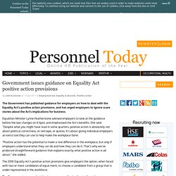 Government issues guidance on Equality Act positive action provisions