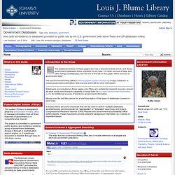 Home - Government Databases - Blume Library at St. Mary's University
