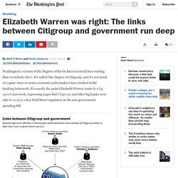 Elizabeth Warren was right: The links between Citigroup and government run deep