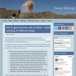 Aid to government, aid to NGOs – both working in different ways