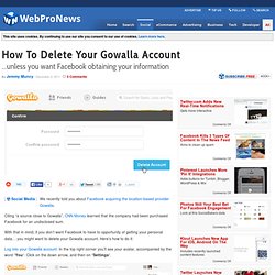 How To Delete Your Gowalla Account