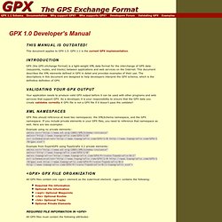 GPX 1.0 Developer's Manual