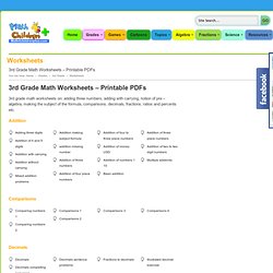3rd Grade Math Worksheets – Printable PDFs