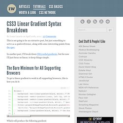 CSS3 Linear Gradient Syntax Breakdown