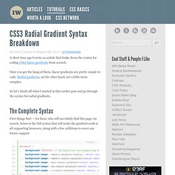 CSS3 Radial Gradient Syntax Breakdown